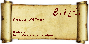 Czeke Örsi névjegykártya